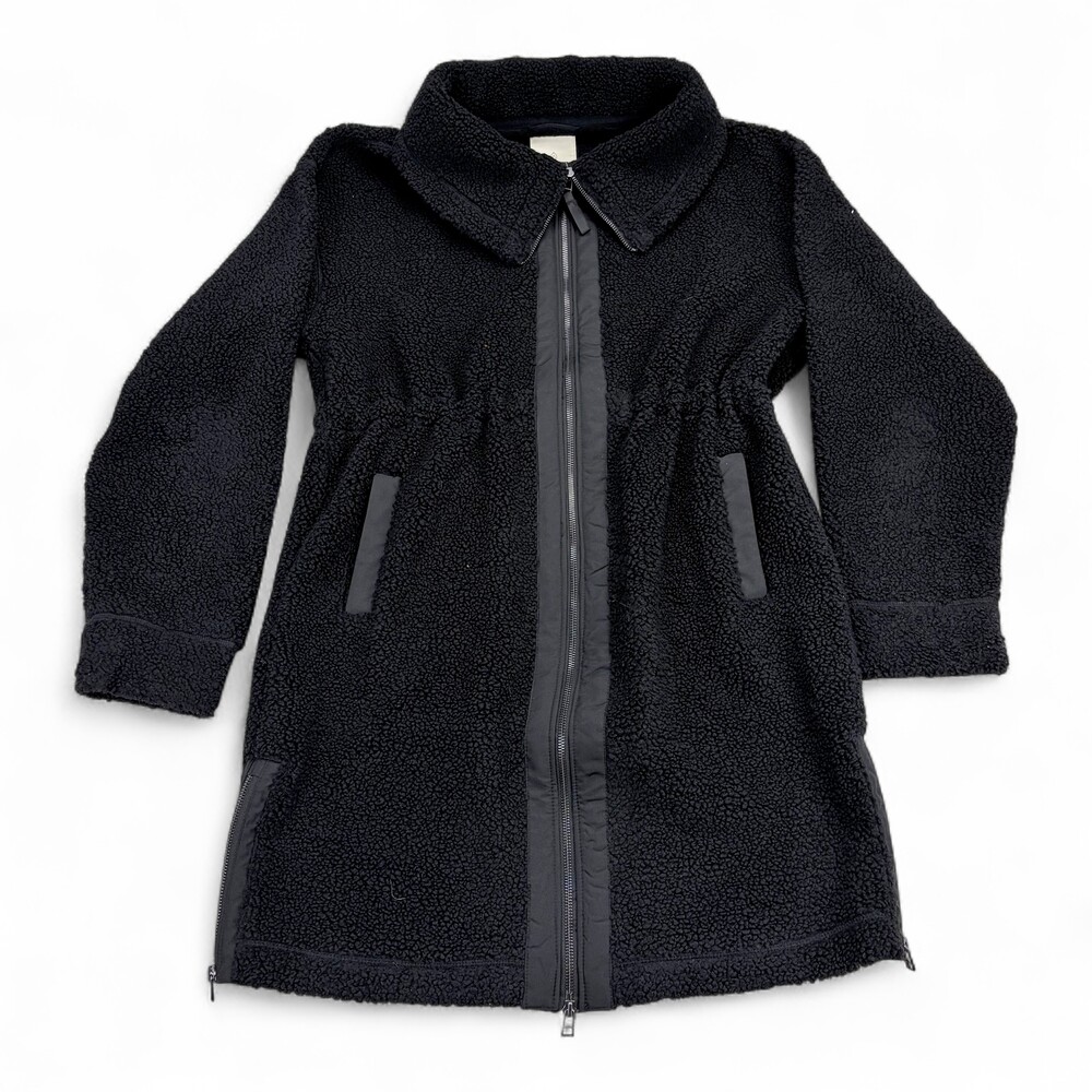 Aspen Black Teddy Fleece Longline Coat XL
